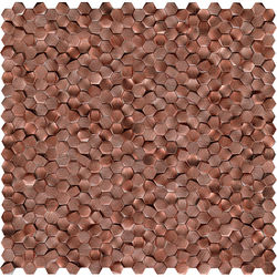 MOZAIC, PORCELANOSA GRUPO, GRAVITY ALUMINIUM 3D HEXAGON COPPER 30.1X30.7X0.6 cm, cupru