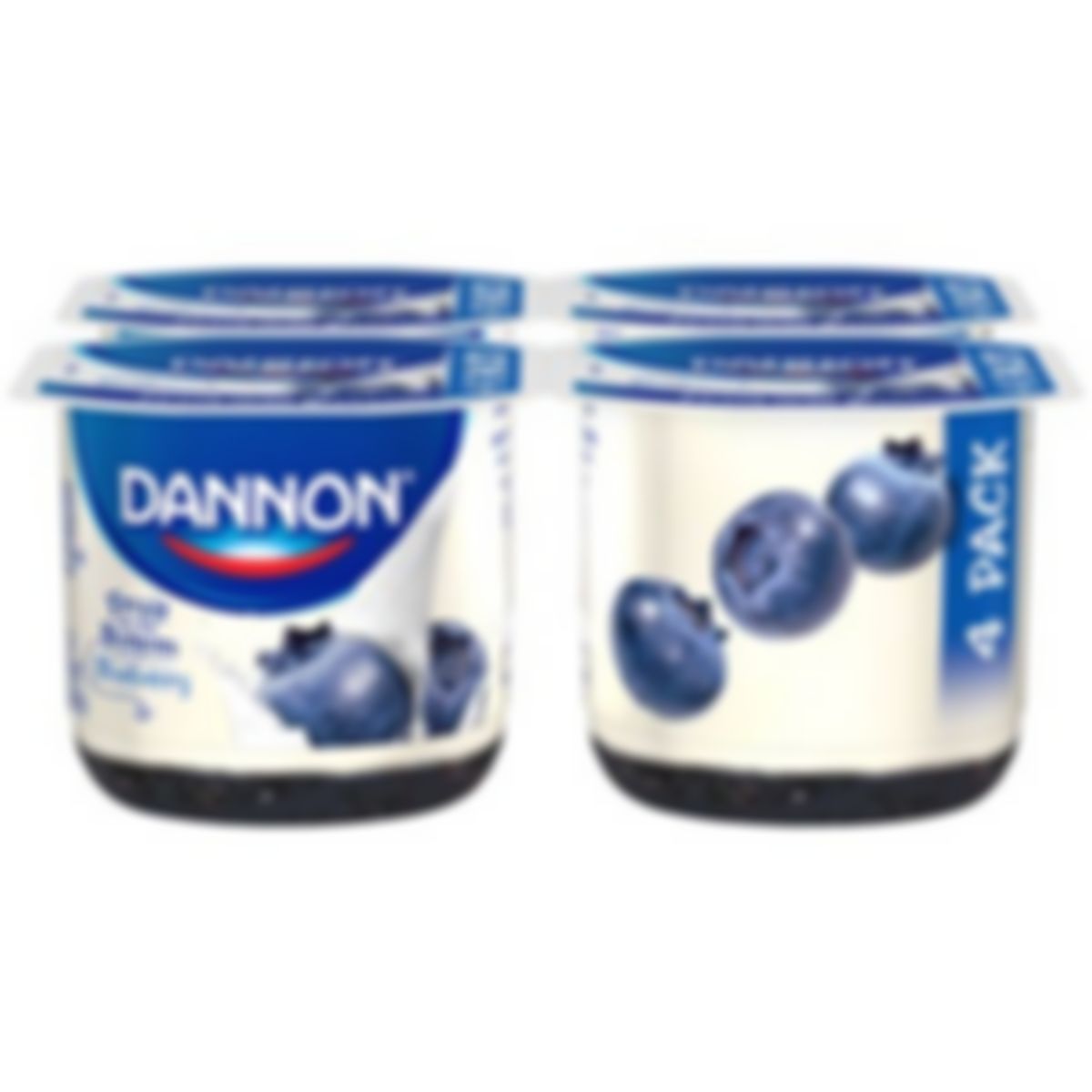 Yogurt Blueberry, fruit on the bottom, 4 pack. 5.3 oz
