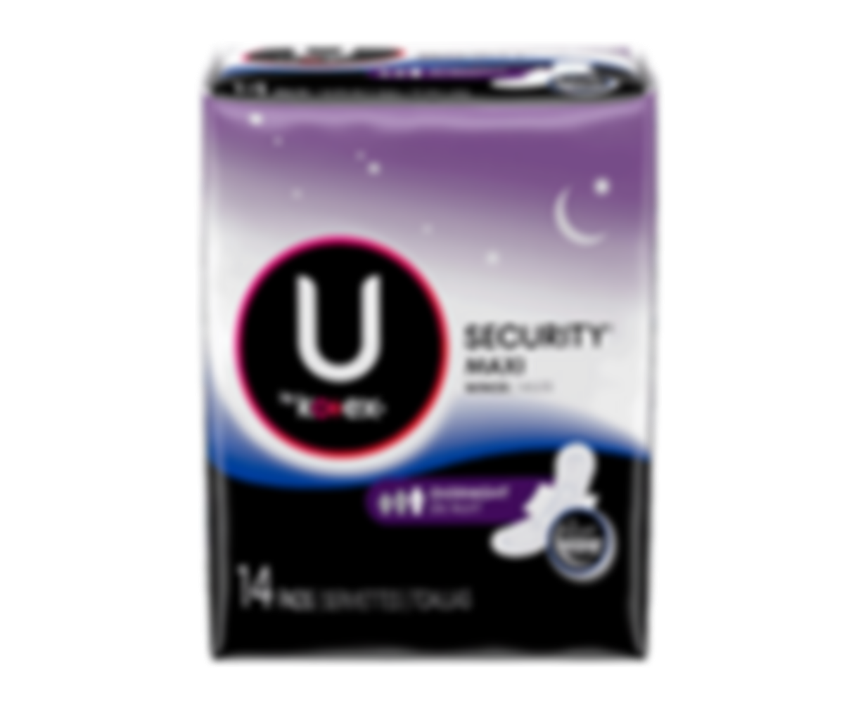 Kotex - Security Maxi Pads - Overnight with wings