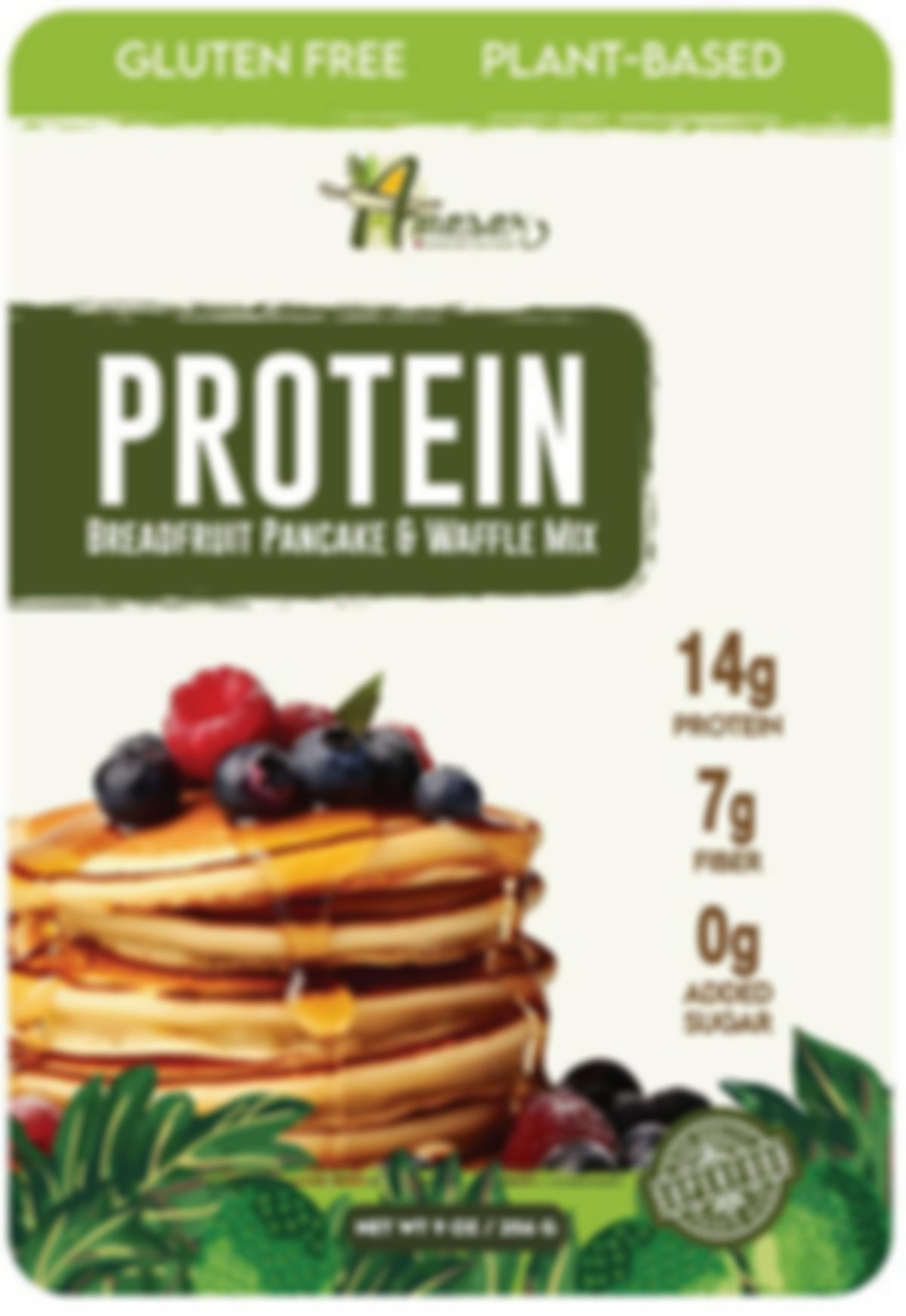 Harina de pana para pancakes y waffles con Proteína, Amasar 9oz
