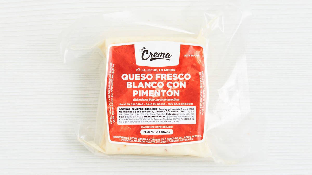 Queso fresco blanco con pimentón, De la Crema