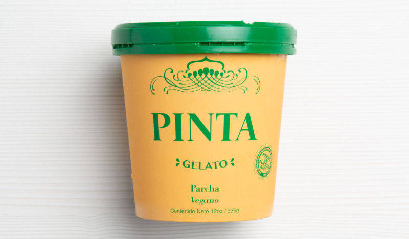 Gelato parcha vegano, Pinta