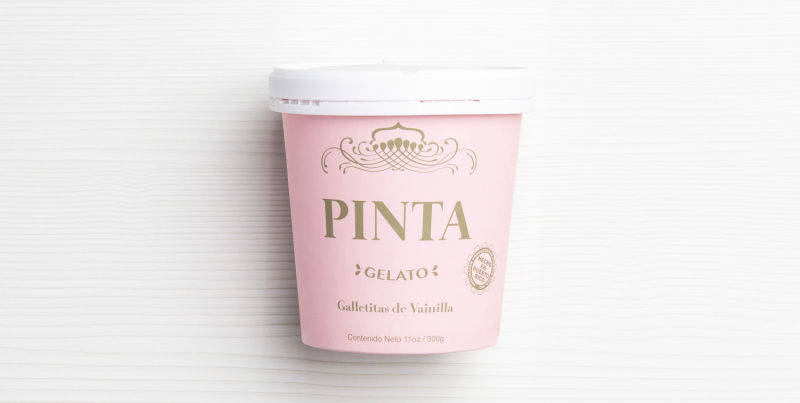 Gelato galletas vainilla, Pinta