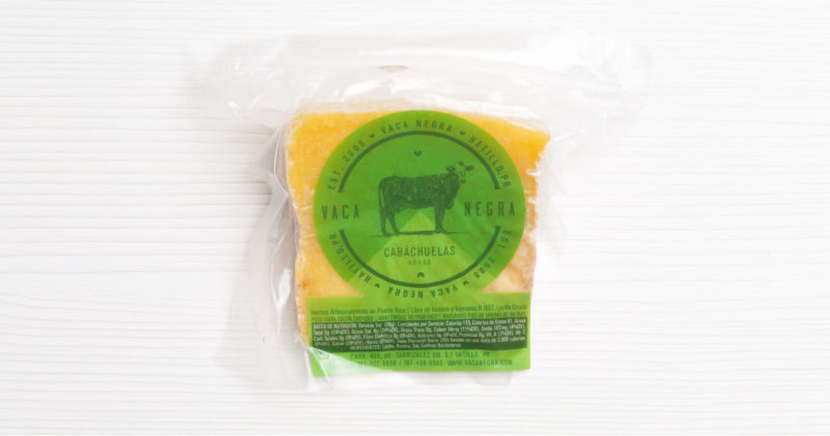 Cabachuelas cheese, gouda-like, Vaca Negra, 8 oz