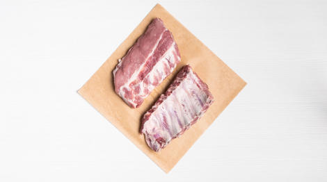 Cerdo: Costillas  baby back 6.5 - 7 libras