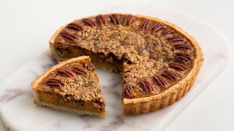 Tarta de calabaza y pecanas 9"