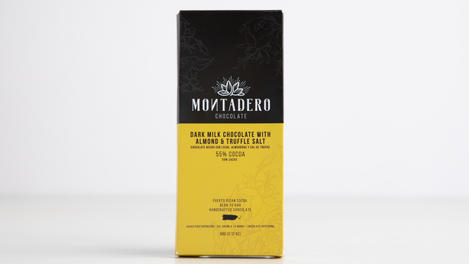 Chocolate oscuro, 55%, almendra y sal de trufas
