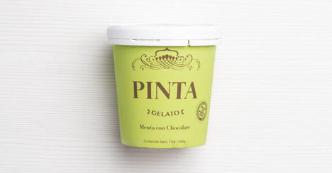 Gelato menta chocolate, Pinta
