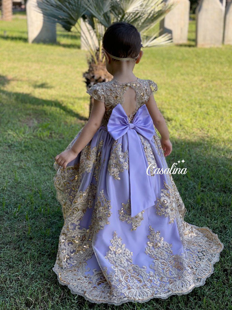 Lavender and sales gold dress