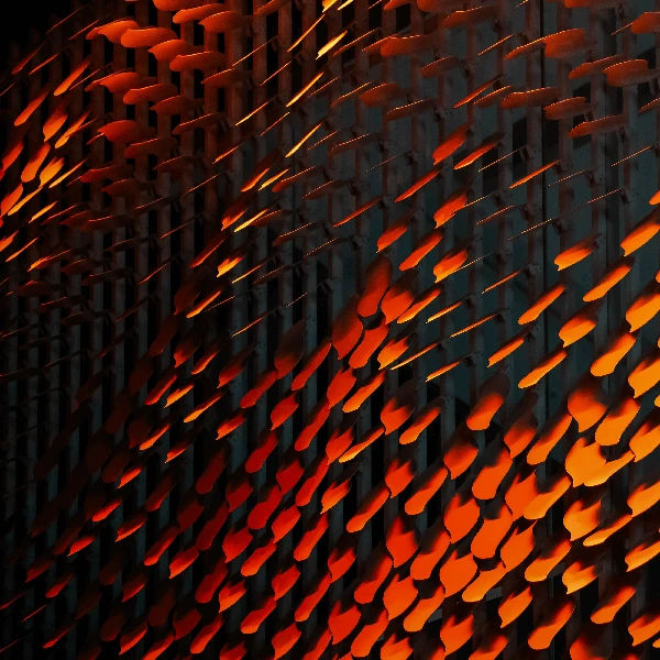 Custom-shaped golden MetaSequins forming a shimmering parametric facade.