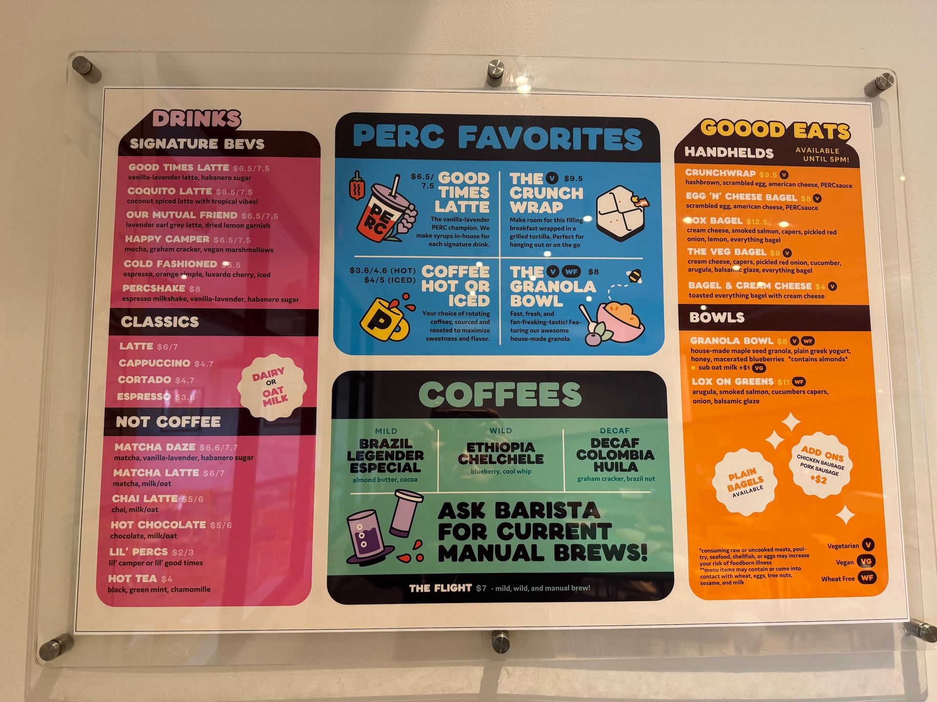 PERC Tucker menu
