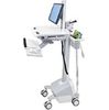 Ergotron StyleView SV42-6302-1 EMR Cart with LCD Pivot - LiFe Powered - Gray, White, Polished Aluminum