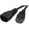 StarTech.com 3 ft 14AWG Computer Power Cord Extension - C14 to C13 Power Cable - 3ft - IEC 60320 C13 - IEC 60320 C14 250V AC - 15A - Black