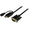StarTech.com 6 ft HDMI to VGA Active Converter Cable - HDMI to VGA Adapter - 1920x1200 or 1080p - HDMI/VGA for Video Device, Monitor, Projector - 6 ft - 1 x HDMI Male Digital Audio/Video, 1 x Type B Female Micro USB - 1 x HD-15 Male VGA - Black
