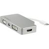 StarTech CDPVGDVHDMDP USB-C Multiport Video Adapter - 4-in-1 USB-C to DVI / HDMI / VGA / mDP Video Adapter - Silver- 4K 30 Hz - 4-in-1 USB-C multiport video adapter: USB C to HDMI / VGA / mDP or DVI adapter - 4K USB Type-C adapter for high resolution