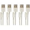VisionTek 900759 Lightning to USB White 1 Meter Cable - 5 Pack - 3.25 ft Lightning/USB Data Transfer Cable for iPhone, iPod, iPad, iPad mini - First End: 1 x Type A Male USB - Second End: 1 x Lightning Male Proprietary Connector - White - 5 Pack