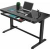 FlexiSpot EG8BE Comhar All-In-One Standing Desk - Tempered Glass - Height Adjustable - 110 lbs - Height Programmable Memory - USB - Black