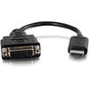 C2G 8in HDMI to DVI Adapter Converter Dongle - M/F Black - DVI-D/HDMI for Video Device Notebook, Monitor - 8