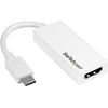 StarTech.com USB-C to HDMI Adapter - White - 4K 60Hz - Thunderbolt 3 Compatible - USB-C Adapter - USB Type C to HDMI Dongle Converter - Connect your USB Type-C laptop to an Ultra HD 60Hz display or projector - USB-C to HDMI adapter - USB Type C to video c