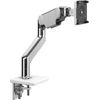 Humanscale M10CMWBTB M10 Monitor Arm Mounting Kit - Two-Piece Clamp Mount with Base - Standard Monitor Tilt - VESA Bracket - Polished Aluminum with White Trim