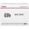 Canon 039 Original Laser Toner Cartridge - Black - 1 Pack - 11000 Pages