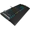 Corsair K100 RGB Mechanical Gaming Keyboard - CHERRY MX Speed - Black - Cable Connectivity - USB 3.0 Type A, USB 3.1 Type A Interface - 110 Key Macro, Volume Control, Multimedia Hot Key(s) - Mechanical Keyswitch - Black