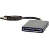 C2G 4K DisplayPort to Dual DisplayPort MST Hub - DisplayPort 1.2 to DisplayPort Splitter - M/F - 3840  2160 - Dual DisplayPort Male Monitor Splitter - Multi-Stream Transport (MST) Hub - 7.1 channel sound - USB-B Micro Port