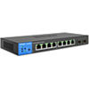 Linksys 8-Port Managed Gigabit PoE+ Switch with 2 1G SFP Uplinks - 8 Ports - Manageable - TAA Compliant - 3 Layer Supported - Modular - 2 SFP Slots - 110 W PoE Budget - Optical Fiber, Twisted Pair - PoE Ports