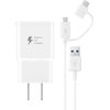 Samsung Fast Charge Travel Charger With Micro USB and USB-C Combo Cable, White - 15 W - 5 V DC/2 A Output