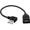 B3E USBB033-6 10 Inches Right Angle 90 Degree 4-Pin USB-A Male to 4-Pin USB-A Female Cable - Black