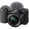 Sony ILCZVE10L/B Alpha ZV-E10 Mirrorless Vlog Camera with 16 to 50 mm Lens - 24.2 MP - CMOS - Autofocus - 1/4000 - 3-Inch LCD - GPS - NFC - Wi-Fi - Black