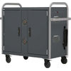 Bretford MNGC32NR-CGPM Manage Cart - Up to 15 Inches Display - 32 Notebooks - 2 Shelves - Lockable - Three-point Locking System - 4 Wheels - Steel - 120 Volts - Cool Gray With Platinum Rails