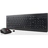 Lenovo Essential Wireless Keyboard and Mouse Combo - French Canadian 058 - USB Wireless RF - French (Canada) - USB Wireless RF - Laser - 1200 dpi - 5 Button - Symmetrical - AA - Compatible with Tablet, Notebook, Desktop Computer for Windows