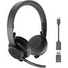 Logitech Zone 900 On-Ear Wireless Bluetooth Headset with advanced noise-canceling microphone, connect up to 6 wireless devices with one receiver, quick access to ANC and Bluetooth - Stereo - USB Type A - Wireless - Bluetooth - 98.4 ft - 30 Hz - 13 kHz - O