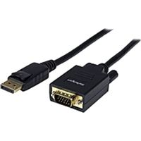 StarTech.com 6 ft DisplayPort to VGA Adapter Converter Cable - DP to VGA 1920x1200 - Black - DisplayPort/VGA for Projector, TV, Notebook, Monitor, Video Device - 6 ft - 1 Pack - 1 x DisplayPort Male Digital Audio/Video - 1 x HD-15 Male VGA - Black