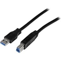 StarTech.com 2m (6 ft) Certified SuperSpeed USB 3.0 A to B Cable - M/M - USB for Card Reader, Notebook, Network Device, Storage Enclosure, Video Device - 6.56 ft - 1 Pack - 1 x Type A Male USB - 1 x Type B Male USB - Shielding - Black