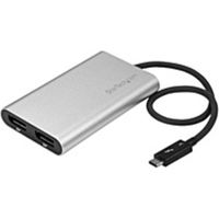 StarTech.com Thunderbolt 3 to Dual DisplayPort Adapter - 4K 60Hz - for Mac and Windows - Thunderbolt 3 Adapter - for Notebook/Desktop PC - Thunderbolt 3 - DisplayPort - Audio Line Out - Thunderbolt - Wired