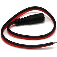 Monoprice 106881 DC Power Pigtail Female Plug - Coaxial - 10 Inches - Black and Red