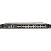 SonicWall NSA 3700 Network Security/Firewall Appliance - 24 Port - 10/100/1000Base-T, 10GBase-X - 10 Gigabit Ethernet - DES, 3DES, MD5, SHA-1, AES (128-bit), AES (192-bit), AES (256-bit) - 24 x RJ-45 - 10 Total Expansion Slots - 1 Year TotalSecure Advance