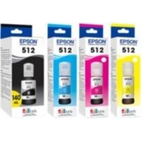 Epson T512, Black and Color Ink Bottles, C/M/Y/PB 4-Pack - Inkjet - Cyan, Magenta, Yellow, Photo Black - 5000 Pages - 70 mL - Standard Yield - 4 Pack