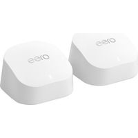 Eero R010211 6+ AX3000 Dual-Band Mesh Wi-Fi 6 System - Data Encryption - Parental Controls - 2.4 GHz - 5.0 GHz - 3000 Square Feet - Wireless - RJ-45 - Amazon Alexa - 2 Pack - White