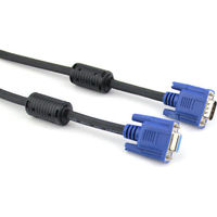 Vcom CG342AD-6 VGA Extension Cable - 6 Feet - Female-to-Male - Shielded - Gold Plated Connector - Molded - Thumbscrews - Black with Blue Connector