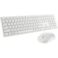 Dell KM5221WWKB-US Mouse And Keyboard Combo Set With USB Receiver - RF 2.4 GHz - 3 Mouse Buttons - White