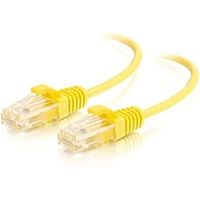 C2G 10ft Cat6 Ethernet Cable - Slim - Snagless Unshielded (UTP) - Yellow - 10 ft Category 6 Network Cable for Network Device - First End: 1 x RJ-45 Male Network - Second End: 1 x RJ-45 Male Network - 10 Gbit/s - Patch Cable - 28 AWG - Yellow