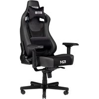 Next Level Racing Elite Gaming Chair Black Leather & Suede Edition - For Game - Leather, Aluminum, Suede, PU Leather - Black