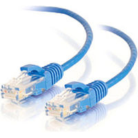 C2G 1ft Cat6 Ethernet Cable - Slim - Snagless Unshielded (UTP) - Blue - Slim Category 6 for Network Device - RJ-45 Male - RJ-45 Male - 1ft - Blue