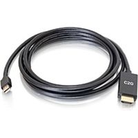 C2G 6ft Mini DisplayPort to HDMI Cable - Mini DP to HDMI Adapter - DisplayPort 1.2a HDMI 1.4b - 4K 30Hz - M/M - 6 ft HDMI/Mini DisplayPort A/V Cable for Notebook, HDTV, Projector, Audio/Video Device - First End: Mini DisplayPort 1.2a Digital Audio/Video -