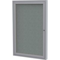 Ghent PA13624F-91 1-door Enclosed Fabric Bulletin Board - W 36 x H 24 Inches - Aluminum - Acrylic - Swing Door - Scratch Resistant - Lockable - Gray Fabric/Silver Frame