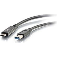 C2G 6ft USB C to USB SuperSpeed Cable - USB C to USB A Cable - USB 3.1 - 3A, 5Gbps - Black - M/M - 6 ft USB Data Transfer Cable for Notebook, Smartphone, Tablet - First End: 1 x Type A Male USB - Second End: 1 x Type C Male USB - 5 Gbit/s - Nickel Plated