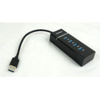 Aluratek 4-Port USB 3.0 SuperSpeed Hub with Attached Cable - USB - External - 4 USB Port(s) - 4 USB 3.0 Port(s)